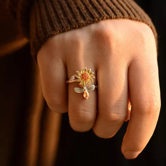 Anillo de Girasol Giratorio