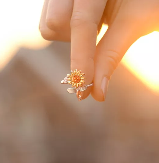 Anillo de Girasol Giratorio